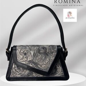 ROMINA CINCELADO SHOULDER BAG | Black and Gray Women’s Bag